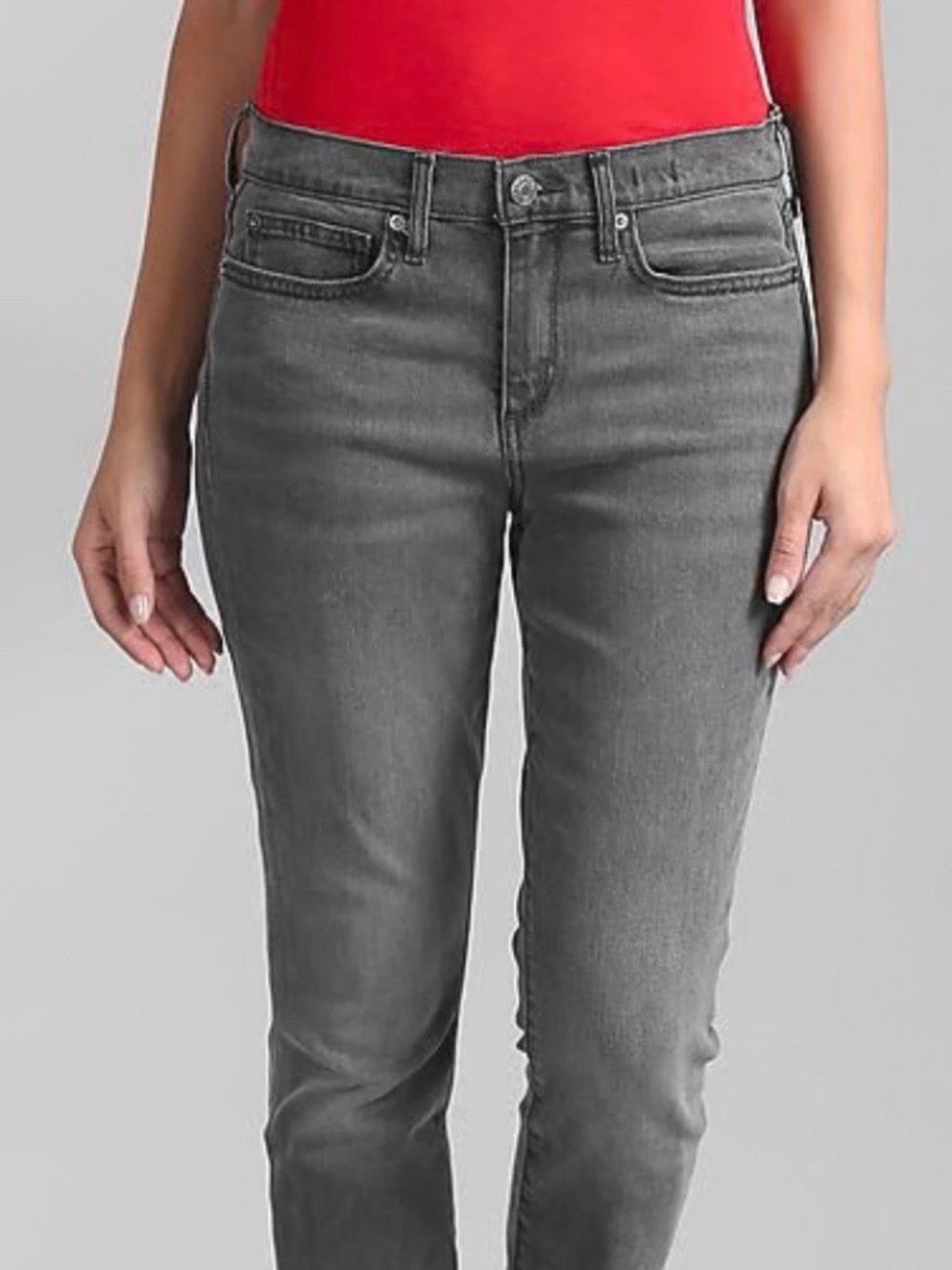 EUC GAP Women’s Grey Wash Skinny Stretchy Mid-Rise Straight Leg Jeans Size 6
